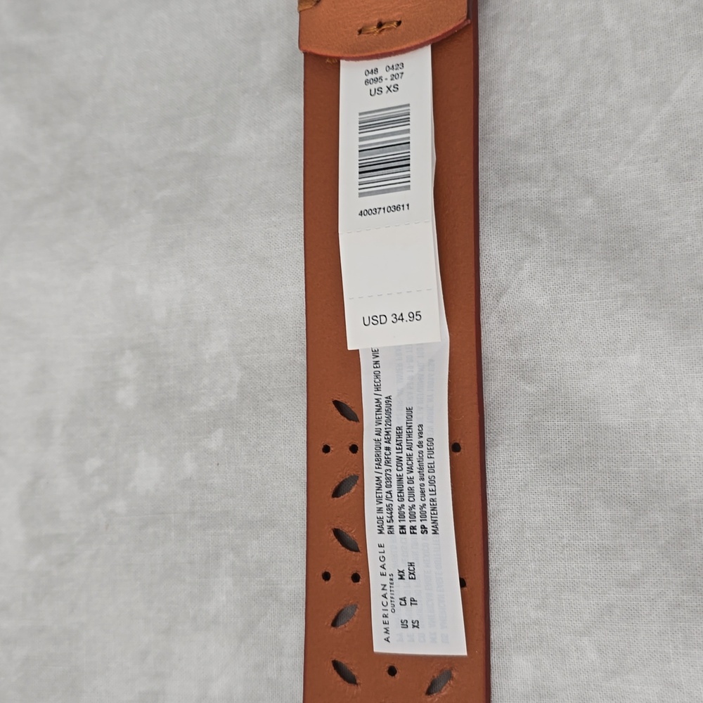 🆕NWT American Eagle Leather Butterfly Punched Boho Belt - Picture 6 of 6